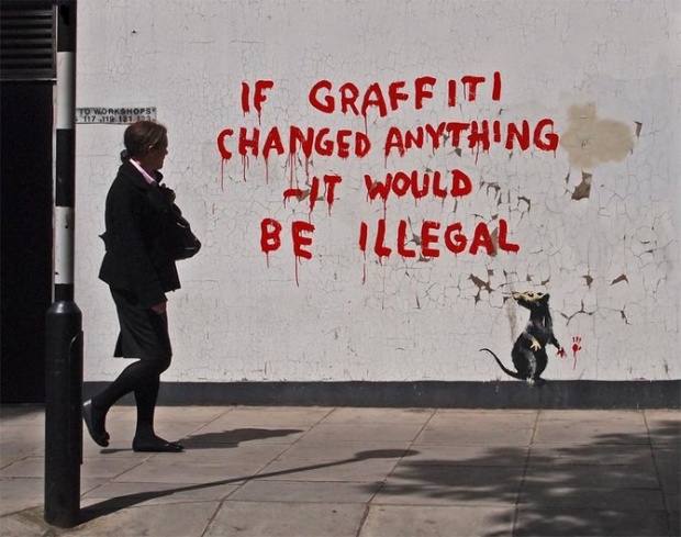 Funny Graffiti by Banksy  La Oddee