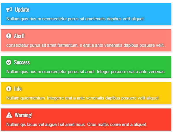Notification Boxes Shortcode
