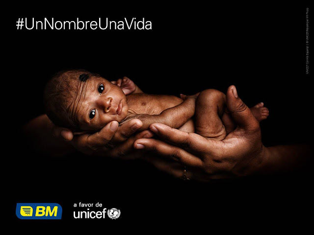 Cartel de la campaña de Unicef #UnNombreUnaVida