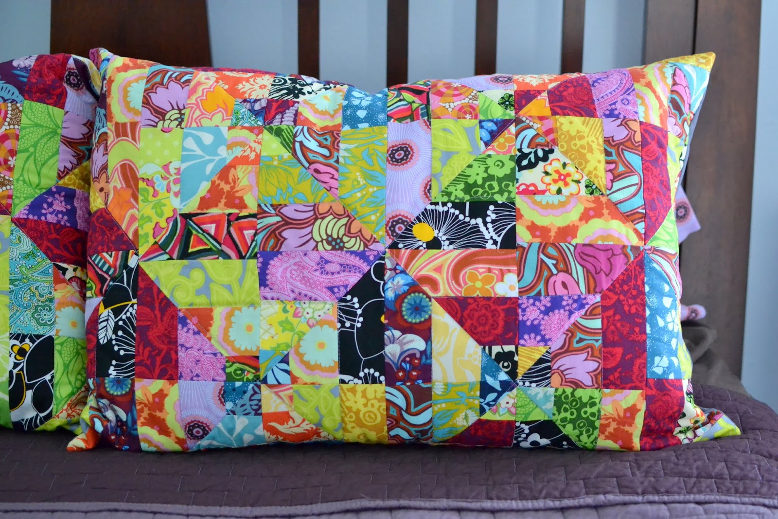 Scrappy Quilted Patchwork Pillows