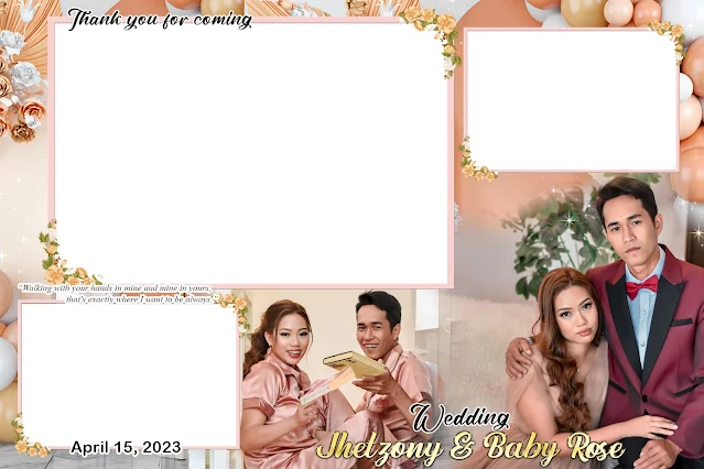 Ideal Rose Gold Photobooth layout for Wedding
