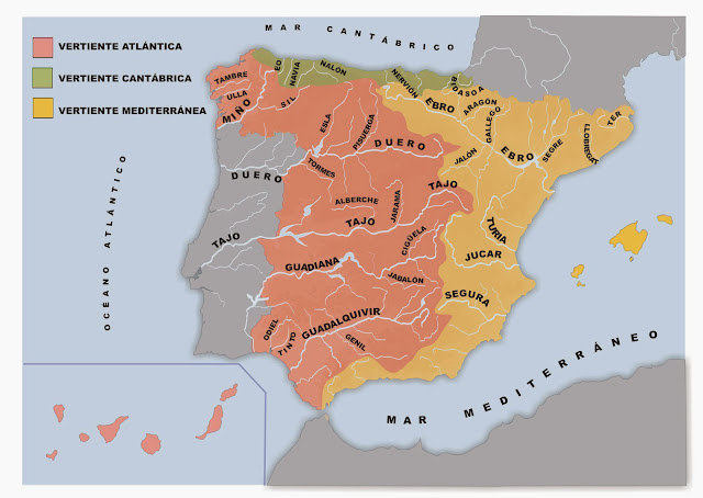 Resultado de imagen de VERTIENTES HIDROGRAFICAS 4º PRIMARIA