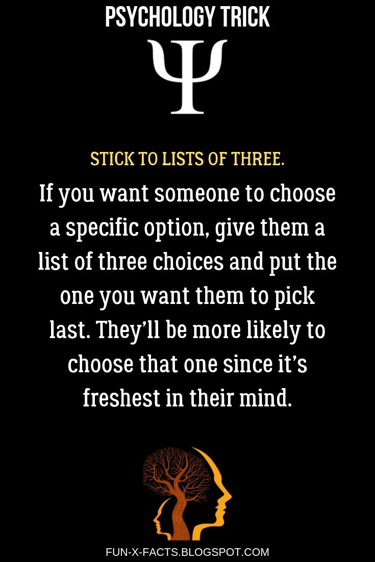 Stick to lists of three - Best Psychology Tricks