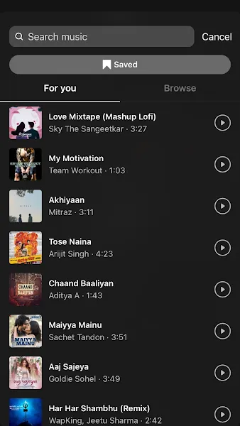 Choose the Song you want to added background