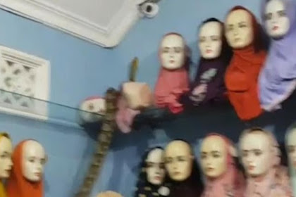 Ular piton gerayangi menekin toko jilbab di blitar