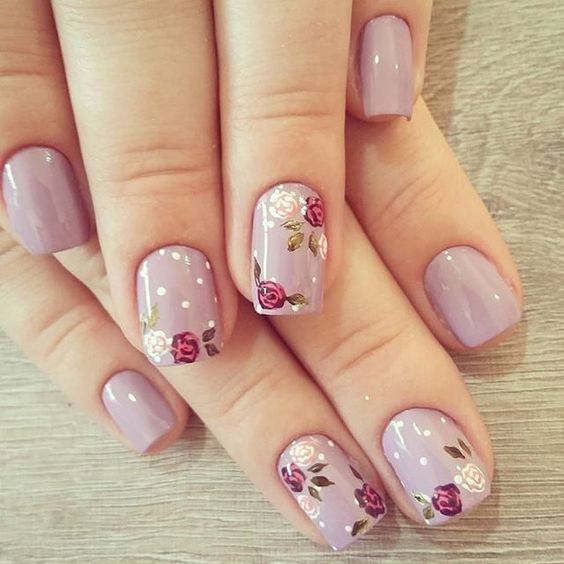 Floral nail design art