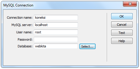 Cara Membuat Koneksi Database PHP MySQL dengan Dreamweaver 