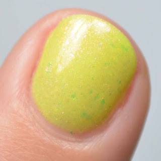 yellow green shimmer nail polish