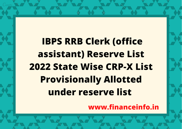 IBPS RRB Clerk Reserve List 2022 Out