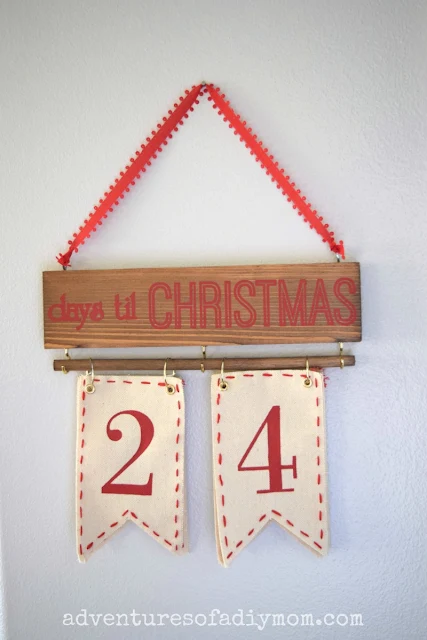 days til christmas wall hanging sign