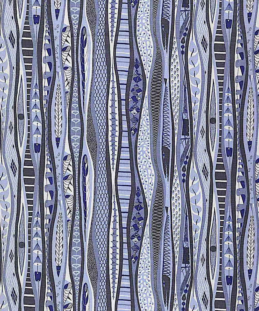 a 1949 textile pattern in blue