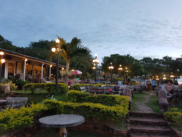 thailand, phuket, phromthep cape restaurant, sunset