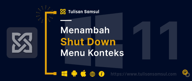 Cara menambah pilihan Shutdown ke Menu Konteks desktop Windows 11