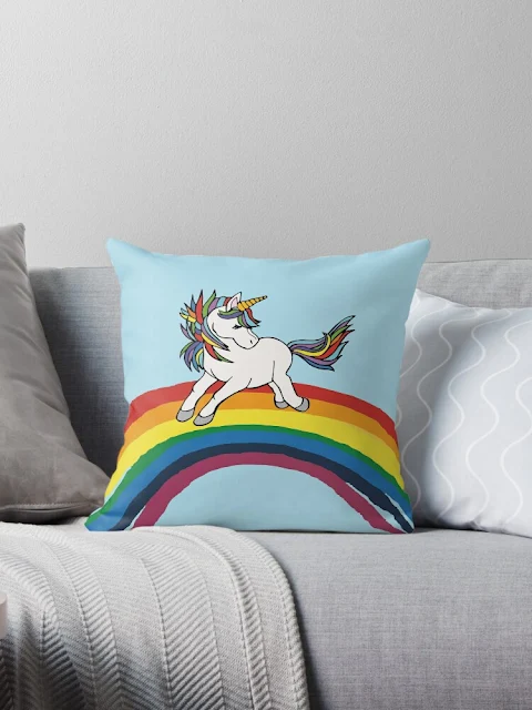 Gayish Unicorn pillow.