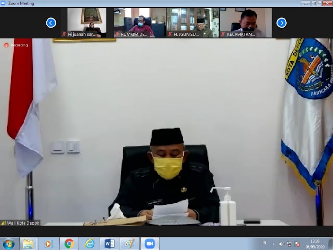 Walikota Ikuti Rapat Paripurna DPRD Depok Secara Virtual