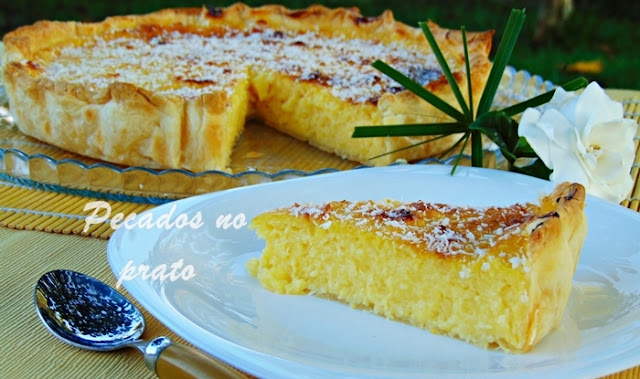 Receita de tarte de coco com creme pasteleiro