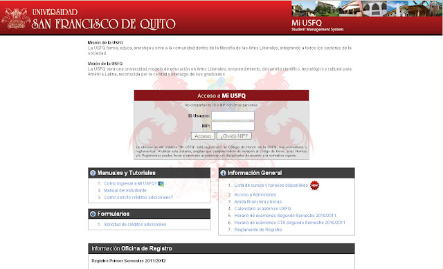 Nuevo buscador de cursos y horarios ofrecidos en MiUSFQ