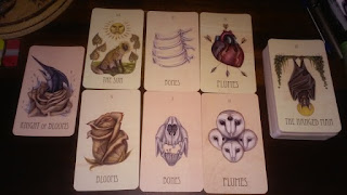 wooden tarot, six card spread