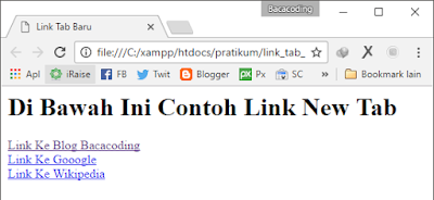 Cara Membuka Link Pada Tab/Jendela baru di HTML