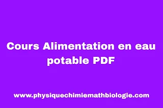 Cours Alimentation en eau potable PDF
