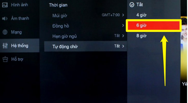 3. Tắt nguồn tự động bằng hẹn giờ (Timer)