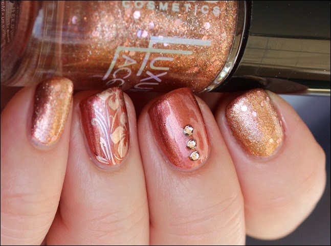 Autumn Nail Art Herbst Nageldesign Mix Match Skittle Copper 01