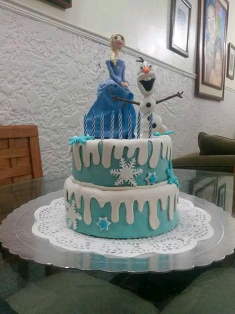 decoracion de torta de cumpleaños motivo de frozen