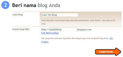 Gambar membuat blog gratis"/></div><br /><br /><br /><br />5. Pada tahap ketiga adalah memilih "<b>Template</b>" untuk blog sobat, jika sudah "<b>Lanjutkan</b>"<br /><br /><div class="separator" style="clear: both; text-align: center;"><img alt=