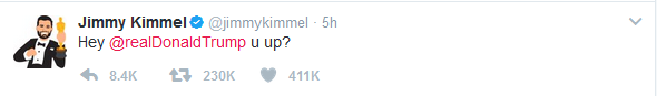 Jimmy Kimmel funny tweet to Donald Trump