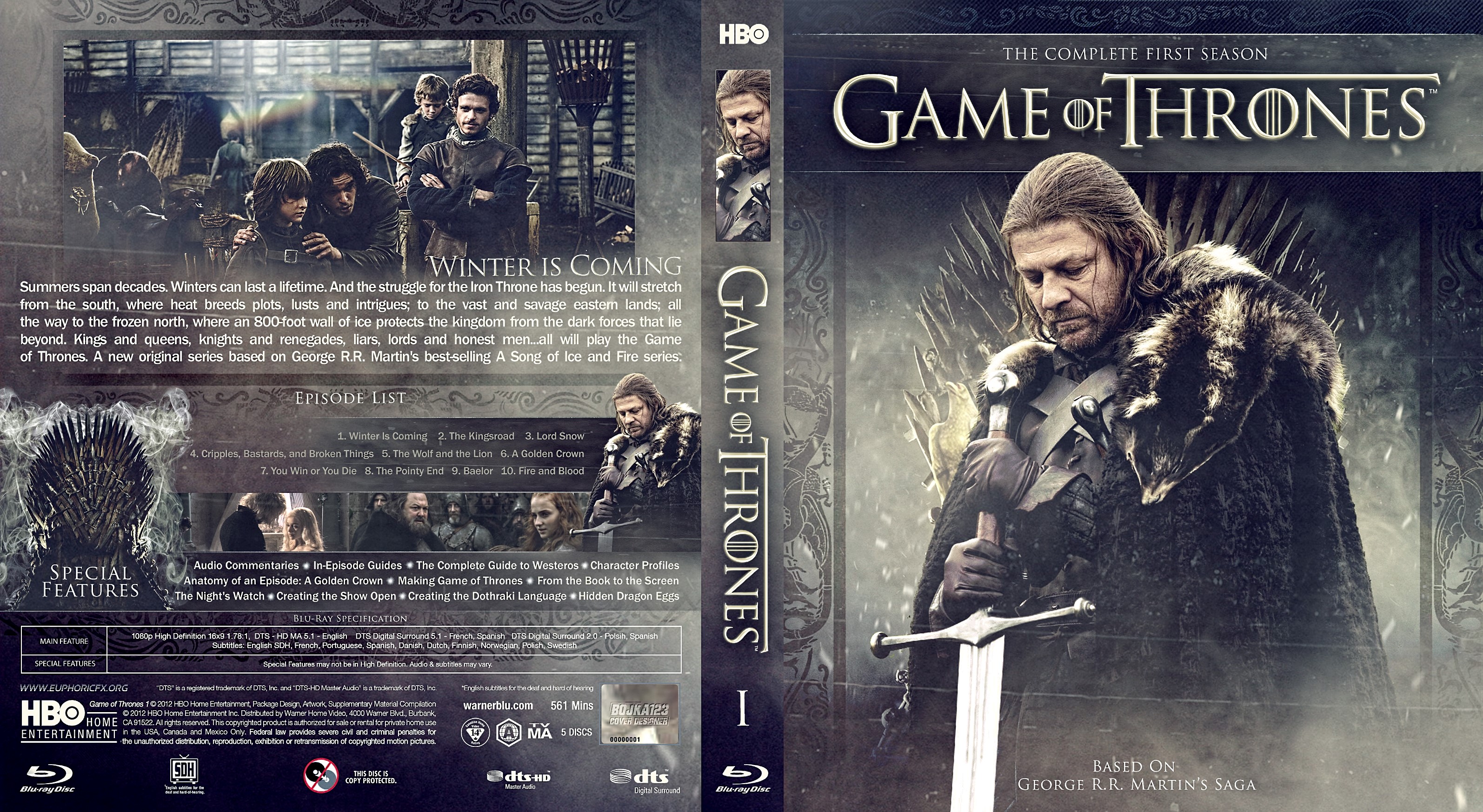 Game Of Thrones Season 1 Bluray Cover Cover Addict Free Dvd