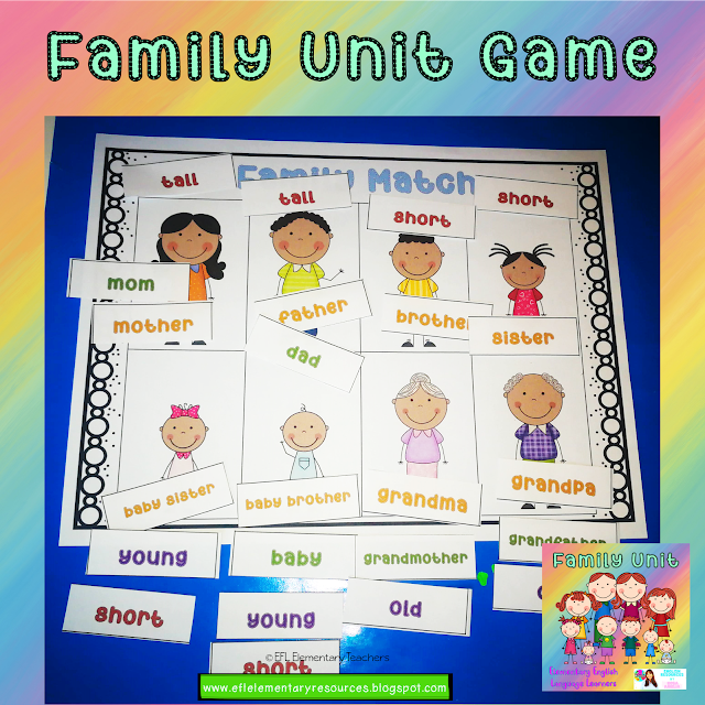 matching words and picture quilt family unit