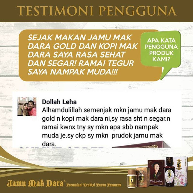 Testimoni Jamu Mak Dara Gold