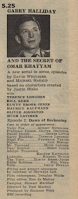 Radio Times listing for episode 2 of Garry Halliday and the Secret of Omar Khayyam, with photo of Terence Longdon in costume as airline pilot Garry Halliday