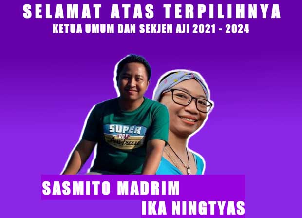 Selisih Tipis, Sasmito-Ika Nahkoda AJI Indonesia 2021-2024