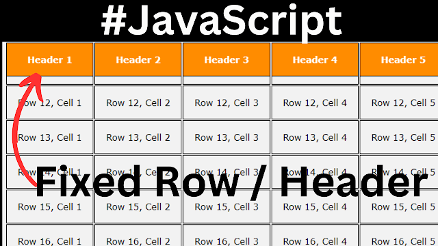 JavaScript - Create a Fixed Table Row