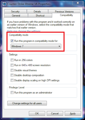 Run this program in compatibility mode for