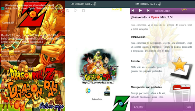 Opera mini Dbz handler odiseo onze