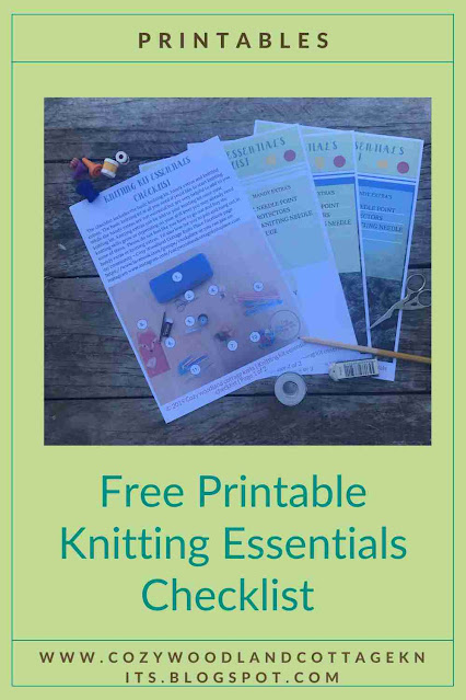 Free Printable downloadable Knitting Essentials Checklist