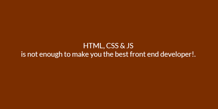 why understanding html, css and JavaScript is not enough to make you the best front end developer?