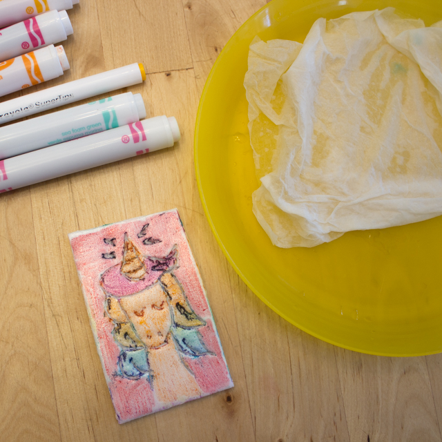 how to use markers and styrofoam to do easy printmaking activity with elementary aged kids- great cheap and recycled art project 