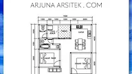 Denah Rumah Lebar 7,5 meter Panjang 17,5 meter