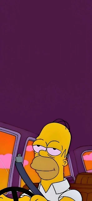 Papel de Parede Celular Homer Simpson Dirigindo Um Carro