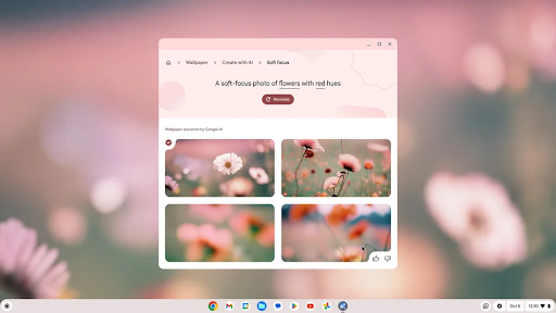 生成AIを利用してChromebook Plusの壁紙を作成している画像