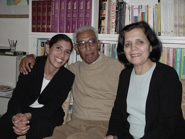 عبد الرحمن منيف مع زوجته وابنته