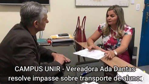 UNIR – VEREADORA ADA DANTAS RESOLVE IMPASSE SOBRE TRANSPORTE DE ALUNOS