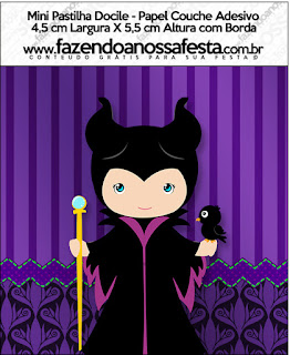 Maleficent Baby Party: Free Printable Candy Bar Labels.