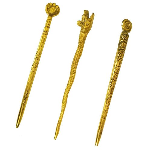 Beautiful Oxidised Metal Work Golden Color Hair Stick For Girls, Juda Stick For Women, Juda Pin