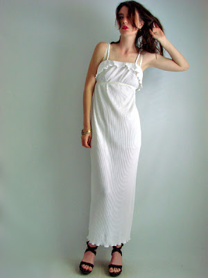 Marble white Grecian goddess hippie wedding dress