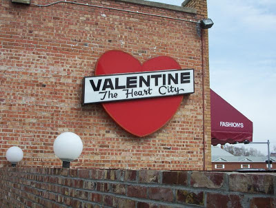 Valentine Nebraska sign The Heart City