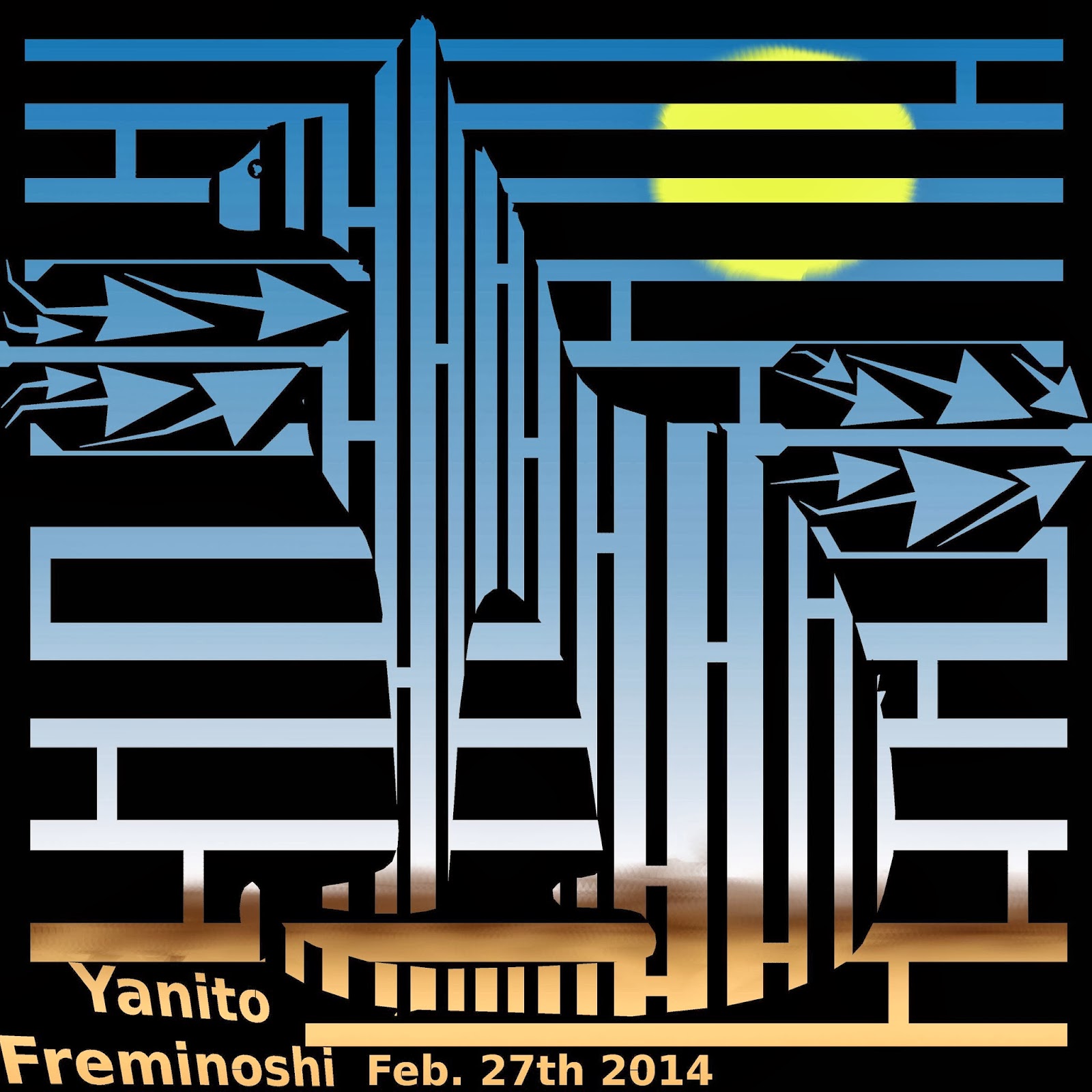 Yanito Freminoshi Cat Like An Egyptian Maze 2014 iPad Pokies Art